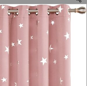 2 panels pink +silver stars bran new